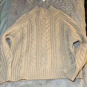 a new day Cable Knit Turtleneck Sweater - Cream